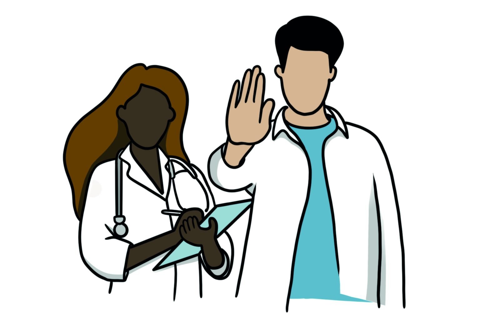 a doctor and a nurse helping